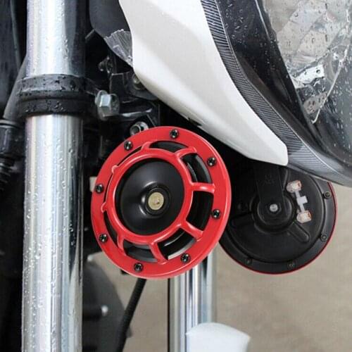 Universal Motorcycle Electric Horn Kits 12V 105db Waterproof Round Loud Horn Speaker For Scooter Moped EBike Cars Trucks Vans