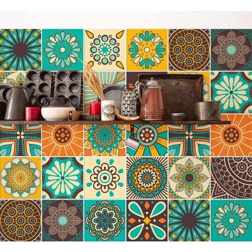 Pack of 24 PCs tile size 20x20 cm - Made in Italy PVC bathroom & kitchen Stickers Design ALBUFEIRA