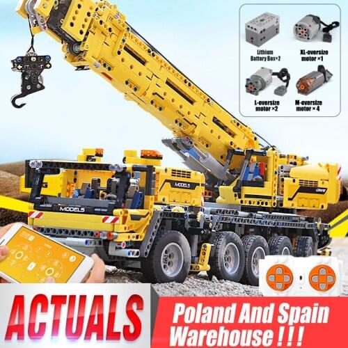 Mould King 13107 high-tech Compatible Motor Power Mobile Hoist Crane Mk II Car Model Building Blocks Bricks Toy Christmas gift