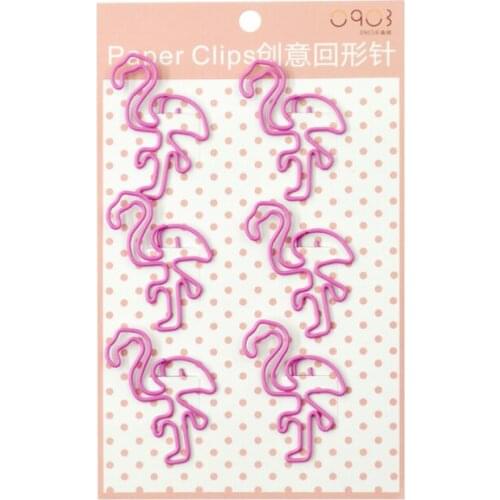 Flamingly clip for the trend bookmark pink rose flamingo paper clips