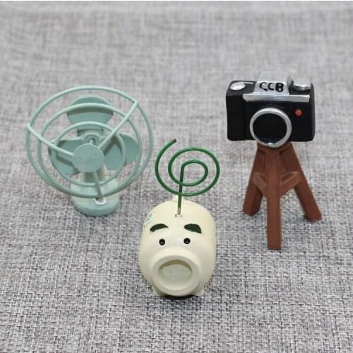 Funny Figurines Miniatures Simulation Radio Tv Vintage Furniture Desktop Ornaments Creative Fan Camera Home Decoration Crafts