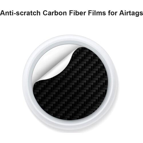 Protective Flims Black Sticker Screen Protective Films for Apple AirTag Carbon Fiber Anti-Scratch Protector Sticker
