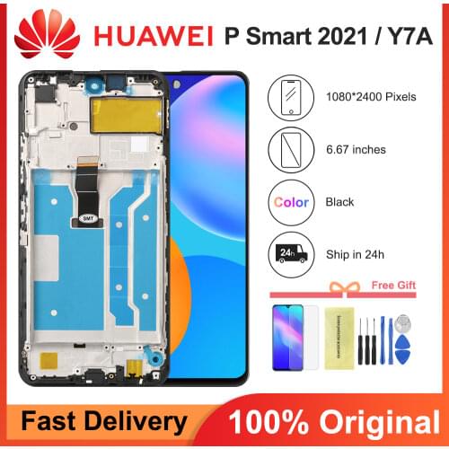 6.67" Original For Huawei P Smart 2021 PPA-LX2 LCD Display Touch Screen Digitizer + Frame For Huawei Honor 10X Lite X10 Lite LCD
