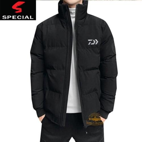 Winter DAIWA Fishing Clothes Mens Outdoor Windproof Thickened Warm Fishing Jacket Sports Slim Standing Collar Fishing Jacket