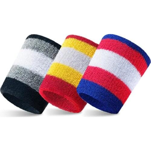 Wrist Support 2X Wrist Bands Sweatbands Unisex Cotton For Sports Gym Tennis Running Cycling DF Sports Safety