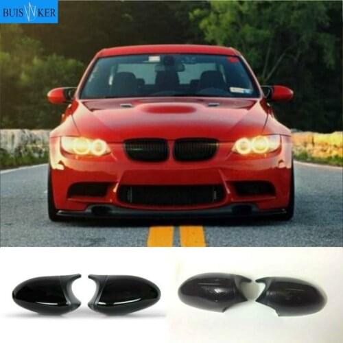 2xMirror Cover E90 Car Side Door Rearview Side Mirror Cover Cap For BMW E90 E91 2005-2007 E92 E93 2006-2009 M3 Style E80 E81 E87