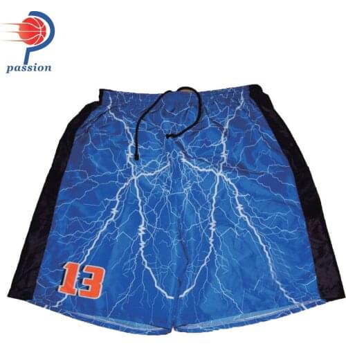 Boys 3D All Over Print Sublimation Lacrosse Shorts with Numbers On Legs