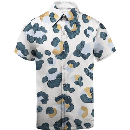 3D Print Custom Vegetables and Leopard Yellow Colorful Man Casual Shirts