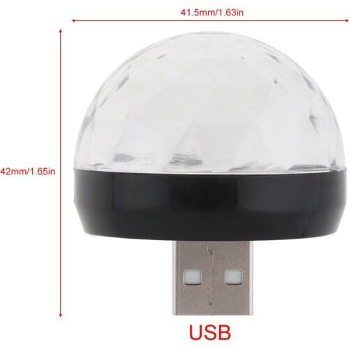 4W Mini USB LED Sound Active Light Crystal Magic Ball RGB Stage Light with TYPEC Interface Support Phone for Home / KTV / Car