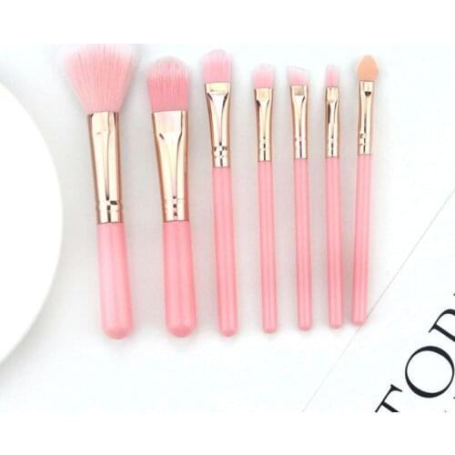 7Pcs Makeup Brushes Mini Set Cosmetic Powder Eye Shadow Foundation Blush Blending Beauty Make Up Tools