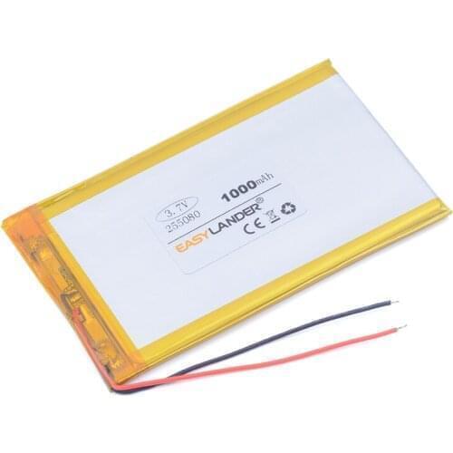 255080 3.7V 1000mAh Li-Polymer Battery For Mp4 PAD GPS bluetooth Vedio Tablet PC Power bank mobile E-book toys 254979