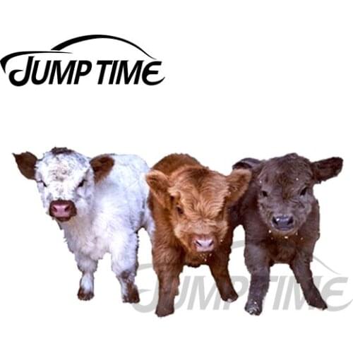 JumpTime 13 x 3.3cm For Cow Trio Funny Kawii Car Stickers Auto Vinyl Decals Waterproof Motorcycle Truck Bumper Window Decal