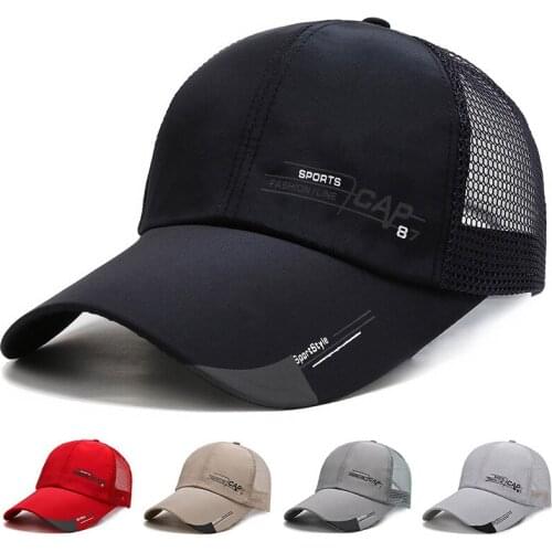 Unisex Outdoor Baseball Cap Quick Drying Visor Sun Hat Men Women Summer Sport Running Mesh Caps Adjustable Snapback Hats