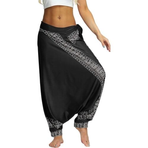 Woman Men Casual Thai Harem Trousers Baggy Boho Loose Aladdin Boho Festival Hippy Smock High Waist Jumpsuit Pants #T3G
