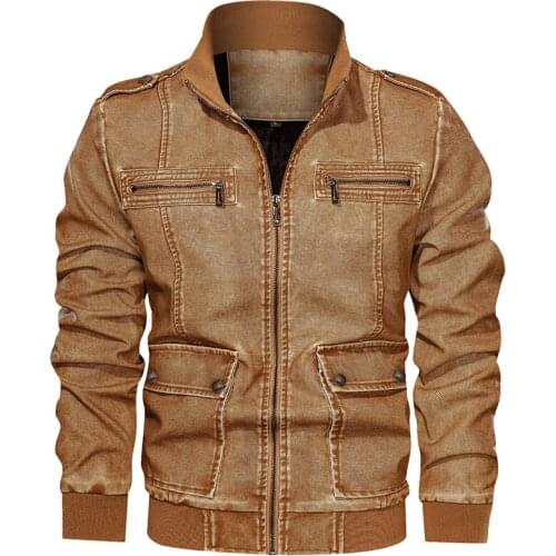 European and American Style Motorcycle Mens Leather Jackets and Coats Velvet 6XL Air Man Leather Coat Winter Warm Overcoat A917