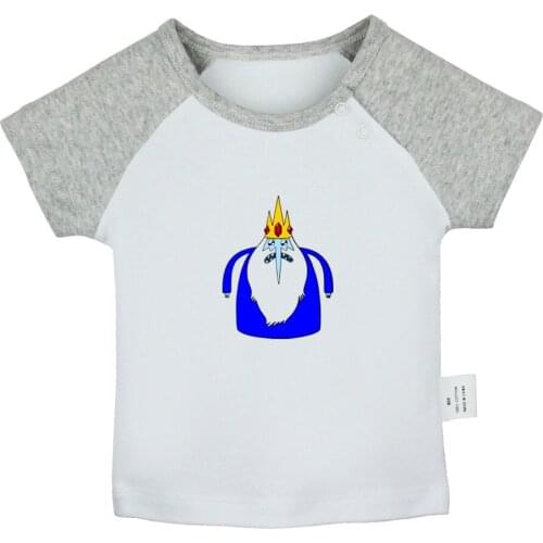 Adventure Time with Finn and Jake The Ice King Design Newborn Baby T-shirts Toddler Graphic Raglan Color Short Sleeve Tee Tops