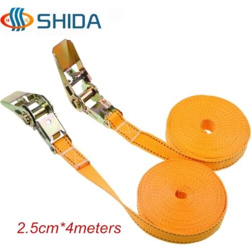 Hot Sale 1Pcs 1 Inch * 4 Meters 900KG Cargo Lashing Polypropylene Webbing Strap,Ratchet Tie Down Cam Metal Buckle Assembly Sling