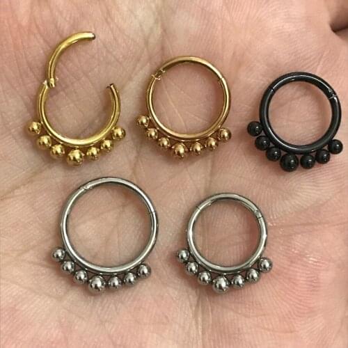 30pc/lot 16G Nose Piercing Ring Indian Septum Clicker Nose Rings Piercing Body Jewelry Hoops Helix Piercing Ear Cartilage Gifts