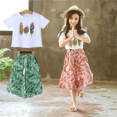 2020 Summer Girls Clothes Sets Baby Girl Short Sleeve Shirt Top+Shorts Suits Kids Clothing Printed Childrens Clothes 2pcs