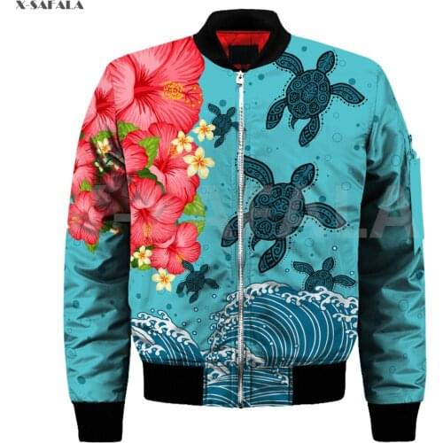 Polynesian Hawaii Samoa Fishing 3D Printed Men Women Bomber Jacket Zipper Casual 2 Harajuku Streetwear Tracksuits Thick Coats