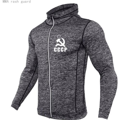 CCCP Hoodie Mens Winter Jogging suit Zipper tight Quick-drying fitness Long-sleeved shirt Tracksuit Hoodie New Winter clothes