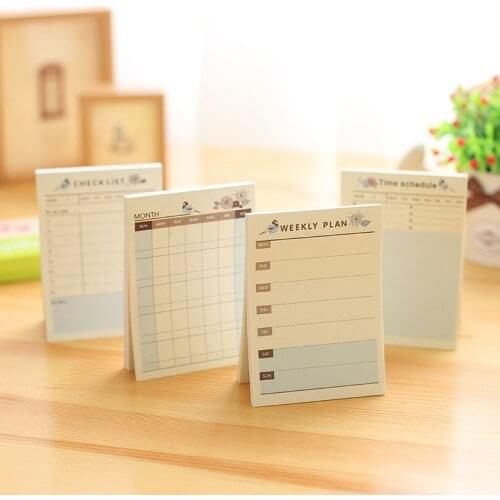 Creative Diary Weekly Plan Memo pad To Do List Time Sticky note Schedule Office And School Supplies Cheap Korean Stationery