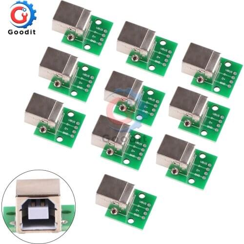 10pcs Square USB To Dip Adapter Board Female Socket Inline B Type Square Interface Printer Connection Data Cable Adapter