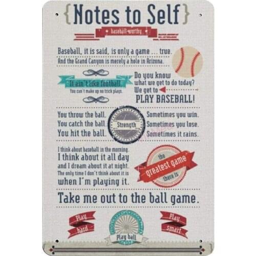 Notes to Self Retro Metal Tin Sign Plaque Poster Wall Decor Art Shabby Chic Gift Suitable 12x8 Inch