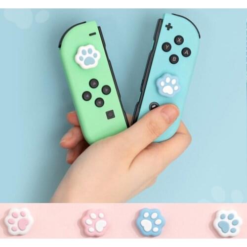 Pink Blue Cat Paw Thumb Stick Grip Cap Joystick Protective Cover for Nintend Switch NS Lite Joy-con Controller Thumbstick Case