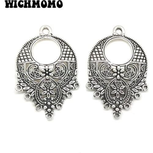 2019 New 43*29mm 4pieces/bag Retro Zinc Alloy Crescent-shaped Connectors Linker with Groove Diy Jewelry Earring Accessories