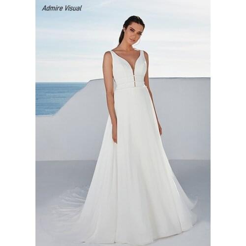 Wedding Dress A-Line Satin Elegant Sweetheart Neckline Sleeveless Backless Floor-Length With For Party Plus Sizes Bride Gown