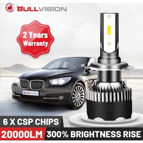Bullvision H4 H11 Led 20000Lm Headlight HB3 HB4 Lights For Car 12V H8 H9 9005 9006 Autolamps Super Bright H7 Ice Bulb Diodes