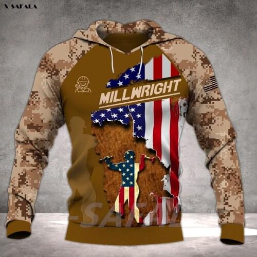 MILLWRIGHT Mechanic Worker Jobs 3D Printed Hoodie Man Female Zipper Pullover Sweatshirt Hooded Jersey Streetwear Tracksuits