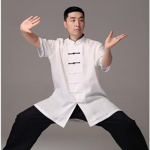 2021 New Linen Fabric Man And Women Kung Fu Tai Chi Uniform Traditional Chinese Clothing Summer Martial Arts Set Free Shipping
