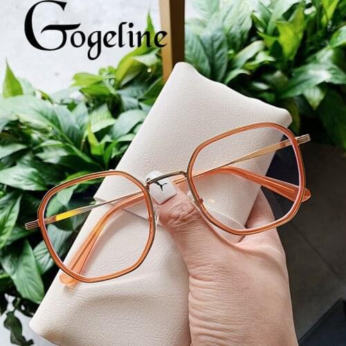 Vintage Anti Blue light Glasses Frame for Women Men Square Myopia Optical Simple Metal Anti-blue Clear Eyewear Frames Spectacle