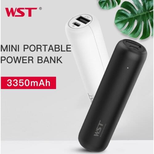 WST 3350mAh Mini Power Bank with USB Port For iPhone Samsung Xiaomi External Battery Portable Phone Charger Fast Charging