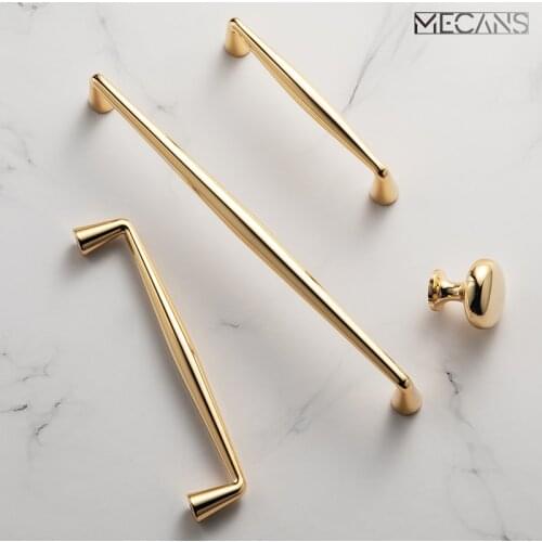 High-end Solid Zinc Alloy Gold Cabinet Handles for Furniture Drawer Knobs Cabinet Pulls Decorative Home Improvement Hardware
