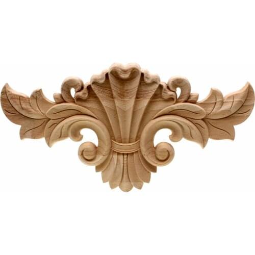 VZLX Vintage European Floral Wood Carved Corner Applique Carving Decal For Furniture Cabinet Door Frame Wall Home Decor Crafts