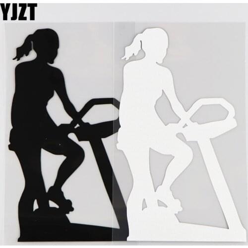 YJZT 9.4CM*16.1CM Sports Fitness Pattern Decorative Car Stickers Vinyl Decals 1A-0219