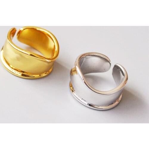 Sole Memory Irregular Bump Geometric Creativity 925 Sterling Silver Female Resizable Opening Rings SRI615