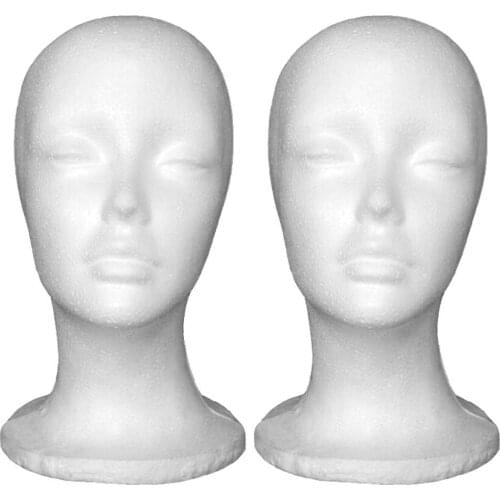 Female Styrofoam Mannequin Head Model Headwear Wigs Caps Glasses Display Stand Home Decor Decoration Crafts Fashion Figurines