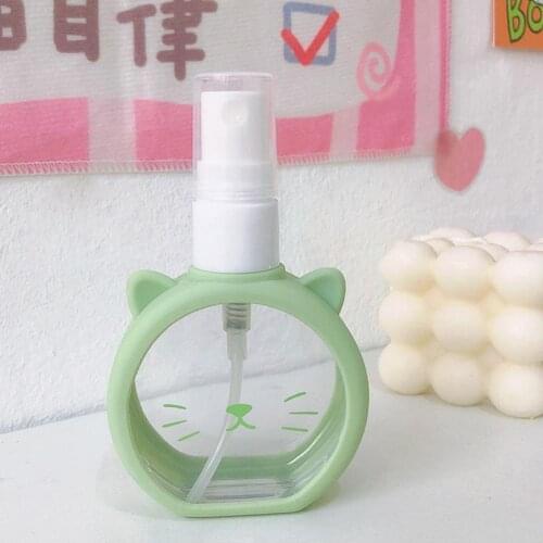 1pc 55ml Cartoon Cat Small Spray Bottle Make-up Water-filled Spray Silicone Sleeve Bottle Perfume Cute Bottle Spray Fine W6M5