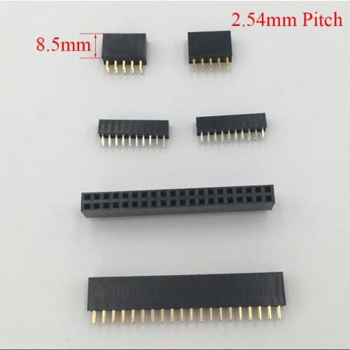 2*8 2x8 2*9 2x9 2*10 2x10 Pin 16P 18P 20P 2.54mm Pitch 8.5mm Height Female Connector Double Row Spaced Straight Pin Header Strip
