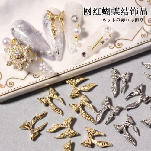 20 pcs Charm Alloy Bowknot 3D Nail Art Decorations Fashion Jewelry Ornaments Manicure Design Accessories