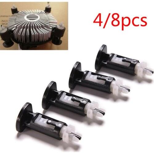 4pcs/8pcs Plastic Mounting Clip for Intel 4 Way CPU Coolers 1155 775 CPU Heatsink Mount Pin Plastic Push Screw Cooler Fan