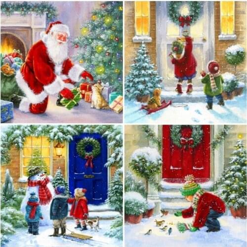 AZQSD Diy Diamond Embroidery Snowman Christmas Mosaic Picture Of Rhinestones Diamond Painting Cartoon Childrens Room Decor