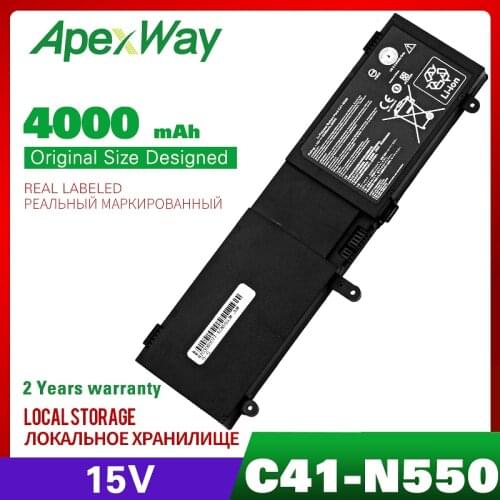 ApexWay Laptop Battery for ASUS C41-N550 N550 N550X47JV N550J