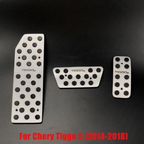 Car Accessories Aluminium Alloy Accelerator Gas Fuel Brake Foot Rest AT/MT Pedal Pad cover Plate For Chery Tiggo 5 2014-2017