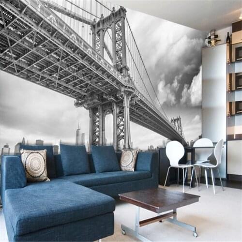 Beibehang custom Black white large scenic mural wallpaper tv background wall papers home decor papel de parede 3D Wallpaper roll