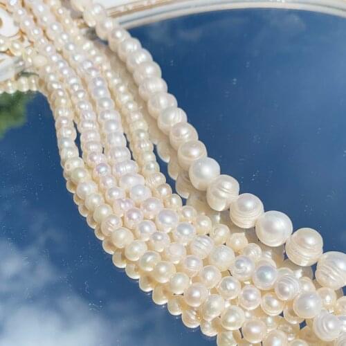 Freshwater Pearls Natural Beads High Quality Round Shape Punch Loose Spacer Beads for Jewelry Making DIY Necklace Bracelet Charm